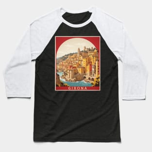 Girona Spain Travel Tourism Retro Vintage Baseball T-Shirt